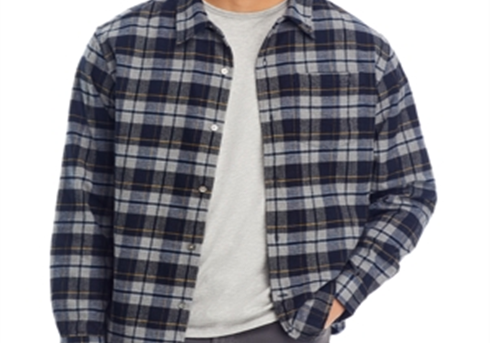 Camisa xadrez de flanela Carsten da Norse Projects cinza