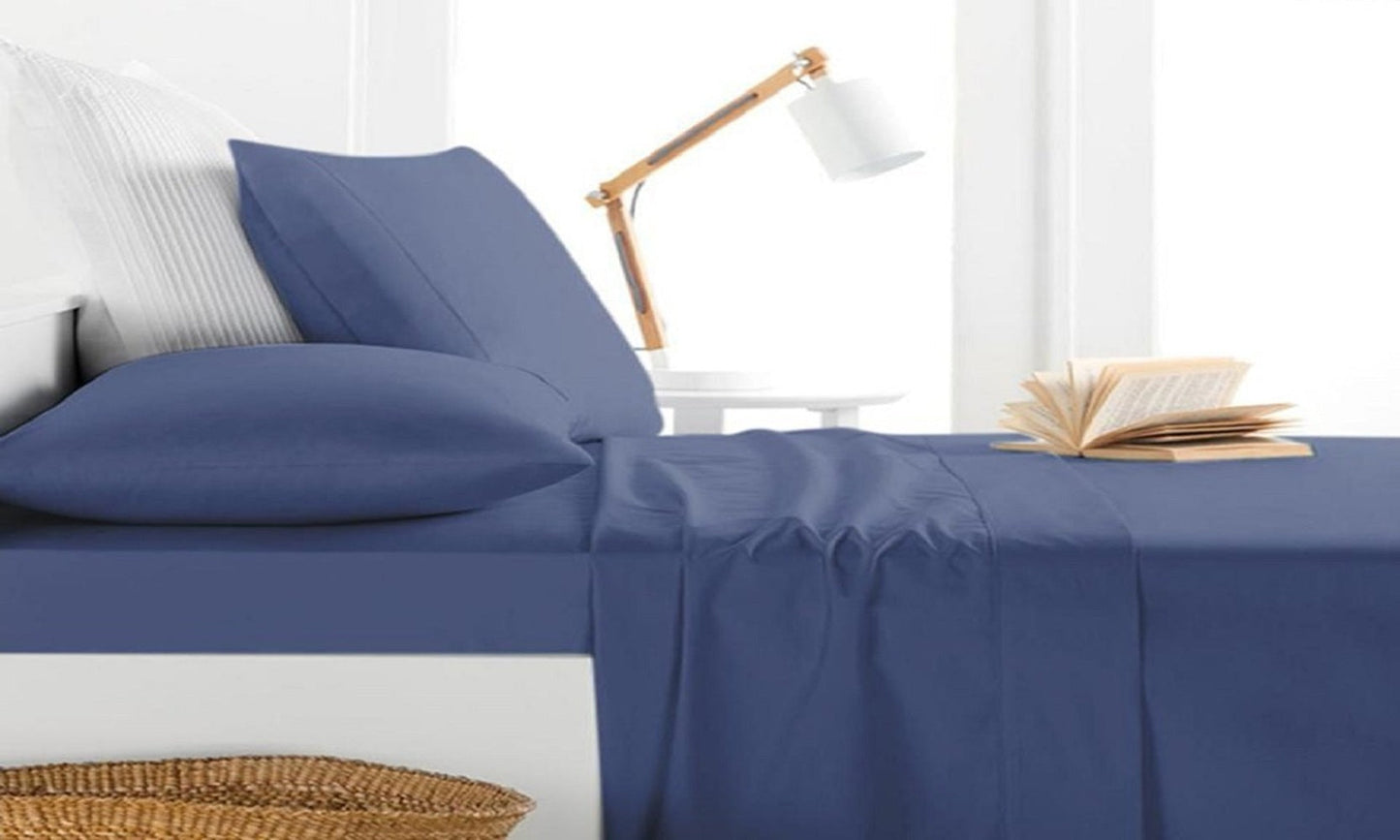 Conjunto de 4 peças: Lençóis luxuosos de bolso profundo 100% algodão egípcio de 1000 fios