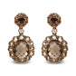 18K Rose Gold Diamond Accent and  Lemon and Oval Smoky Color Quartz Gemstone Dangle Drop Earring (G-H Color, SI1-SI2 Clarity)