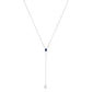 Sterling Silver Created Blue Sapphire and Diamond Accent Y Necklace