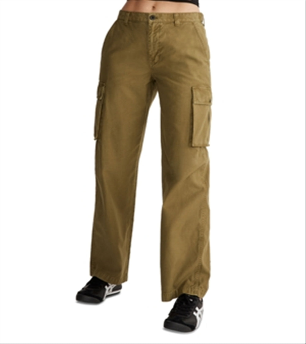 Calça cargo reta de cintura baixa Madewell verde