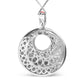 .925 Sterling Silver Red Enamel and 1/2 Diamond Endless Swirl Medallion 18" Pendant Necklace (F-G Color, VS1-VS2 Clarity)
