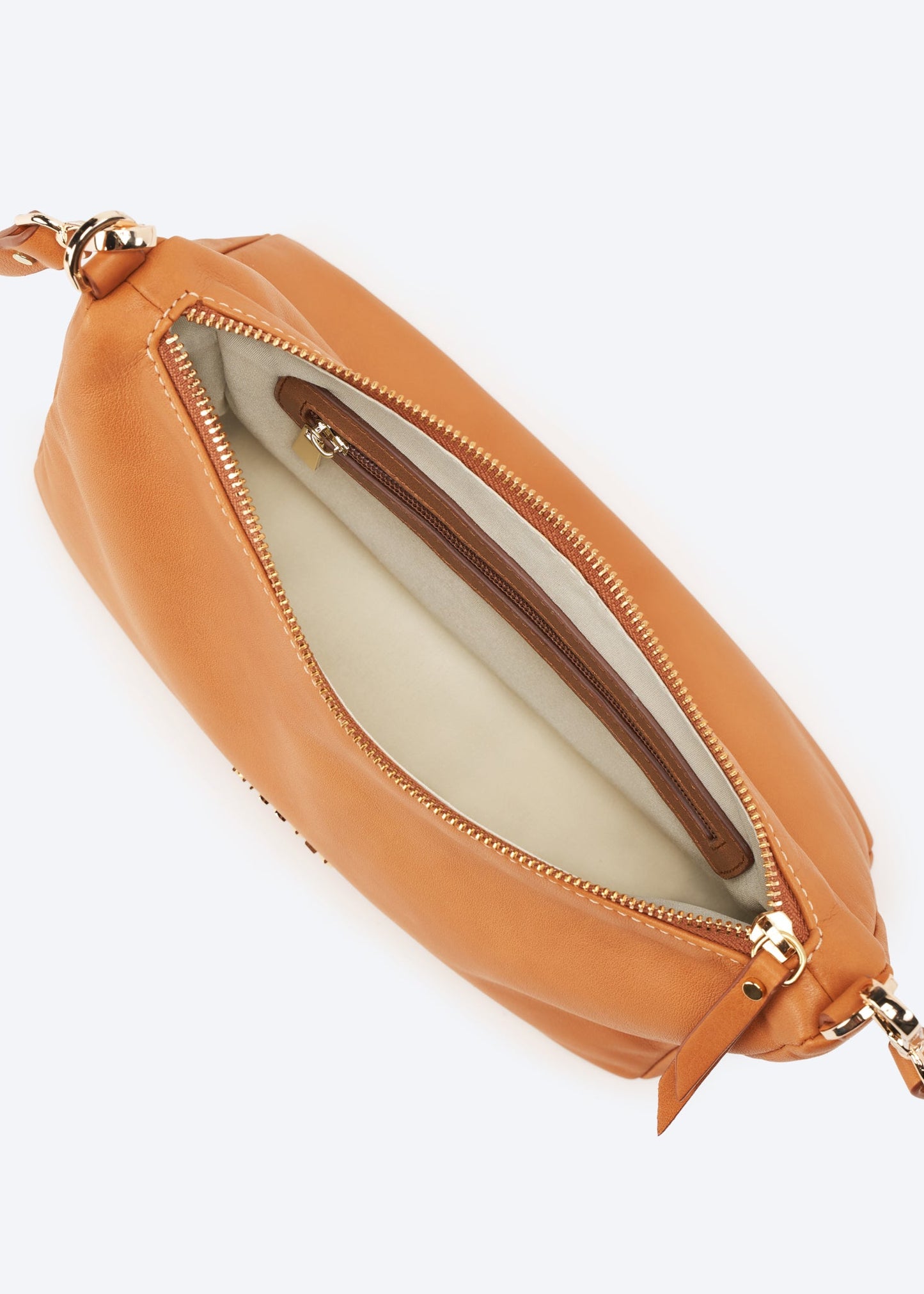 Linda bolsa transversal de couro