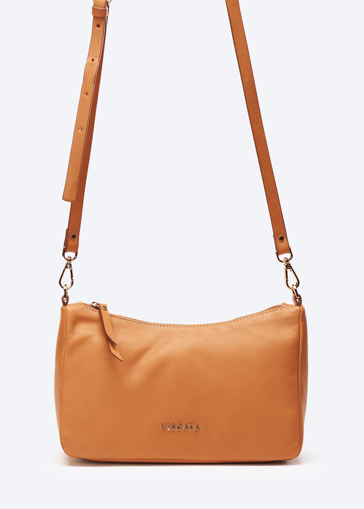 Linda bolsa transversal de couro