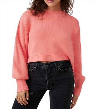 Suéter Cropped Easy Street da Free People Rosa Tamanho XS
