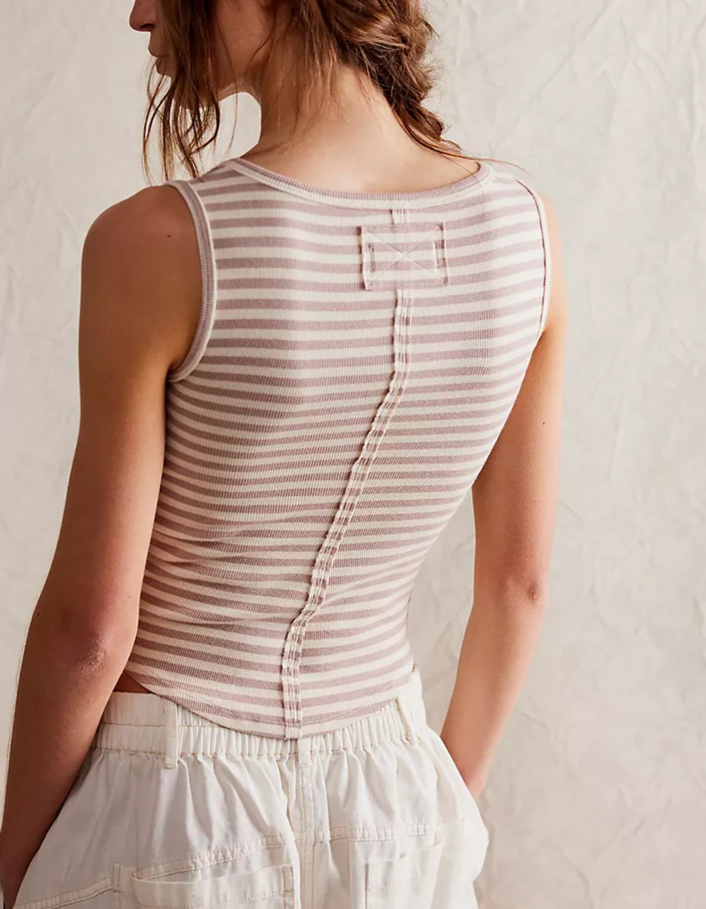 Camiseta listrada Kate da Free People, cinza, tamanho XS
