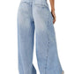 Calça Jeans de Perna Larga Equinox Cotton da Free People Azul Céu Aberto