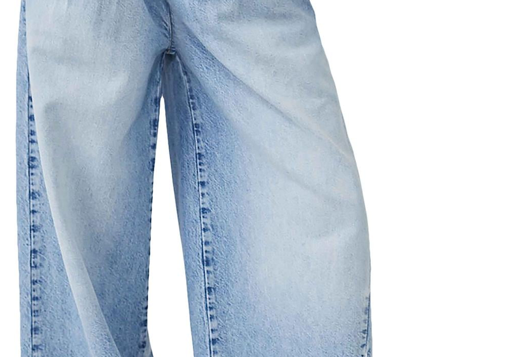 Calça Jeans de Perna Larga Equinox Cotton da Free People Azul Céu Aberto