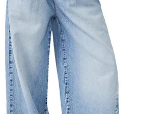 Calça Jeans de Perna Larga Equinox Cotton da Free People Azul Céu Aberto