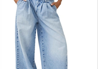 Calça Jeans de Perna Larga Equinox Cotton da Free People Azul Céu Aberto