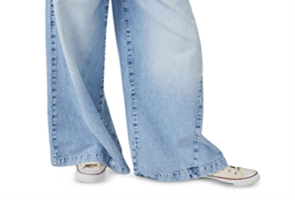 Calça Jeans de Perna Larga Equinox Cotton da Free People Azul Céu Aberto