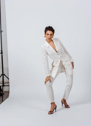Calças Slim Tailoring Brancas – Calças Slim Fit Femininas