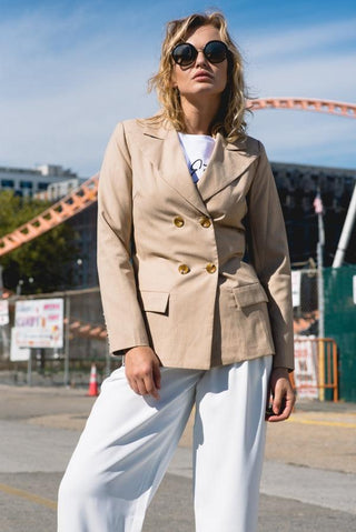 Louise Double-Breasted Wool Blazer – Women’s Classic Style