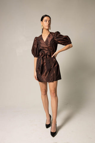 Power Bordeaux Red Wrap Dress – Elegant Women’s Dress