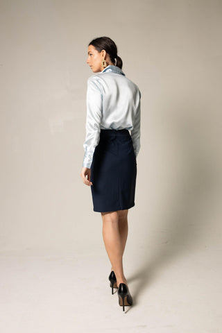 Luxe Silk Blouse in Blue – Luxurious Women’s Silk Top