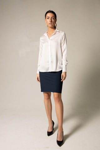 Elegance Silk Blouse in White – Luxurious Women’s Top