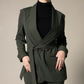 Blazer feminino verde-oliva com botões frontais – Blazer sob medida para mulheres