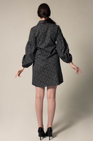 Black Floral Dress in Italian Cotton – Elegant Summer Dress
