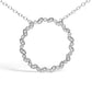 .925 Sterling Silver 1/7 Cttw Lab Grown Diamond Beaded Love Circle Pendant Necklace - Size 18 Inches