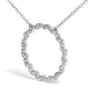 .925 Sterling Silver 1/7 Cttw Lab Grown Diamond Beaded Love Circle Pendant Necklace - Size 18 Inches