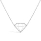 .925 Sterling Silver 1/7 Cttw Lab Grown Diamond Diamond Shaped Pendant Necklace - Size 18 Inches