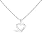 .925 Sterling Silver Lab Grown Diamond 1/4 Cttw Three Stone Heart Pendant Necklace - 18" Inches