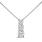 14K White Gold 1/2 Cttw Lab Grown Diamond Three Stone Pendant Necklace