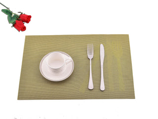 Green Snowflakes Jacquard 12" x 18" In. Woven Non-Slip Washable Placemat Set of 4