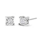 .925 Sterling Silver 1.0 Cttw Miracle Set Princess-cut Diamond Solitaire Stud Earrings (H-I Color, I2-I3 Clarity)