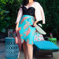 Serena Tulip Wiggle Tie Skirt in Aqua Palm Print | Laura Byrnes & Hope Johnstun