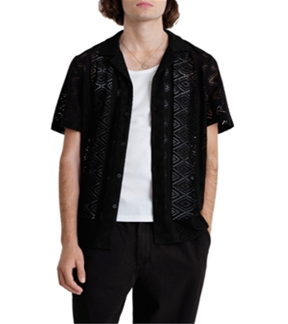 Camisa Wax London Didcot Manga Curta Preta Tamanho P