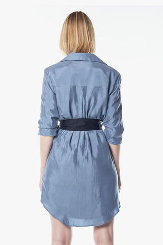 Vestido Blazer Azul Cielo – Vestido Estilo Blazer Feminino Sob Medida