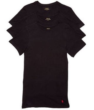 Polo Ralph Lauren - Pacote com 3 camisetas de gola redonda, pretas, tamanho G