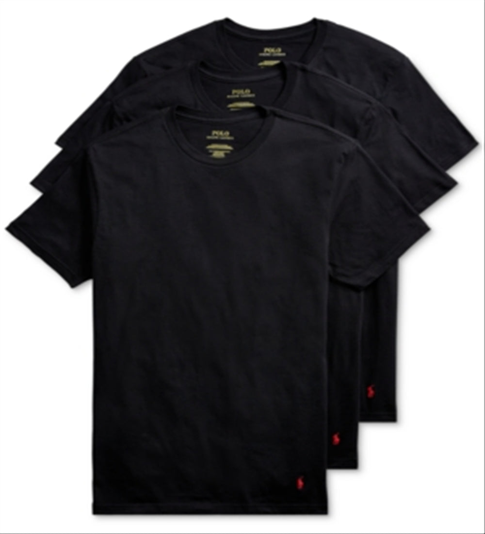 Polo Ralph Lauren - Pacote com 3 camisetas de gola redonda, pretas, tamanho G