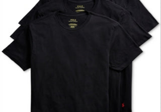 Polo Ralph Lauren - Pacote com 3 camisetas de gola redonda, pretas, tamanho G