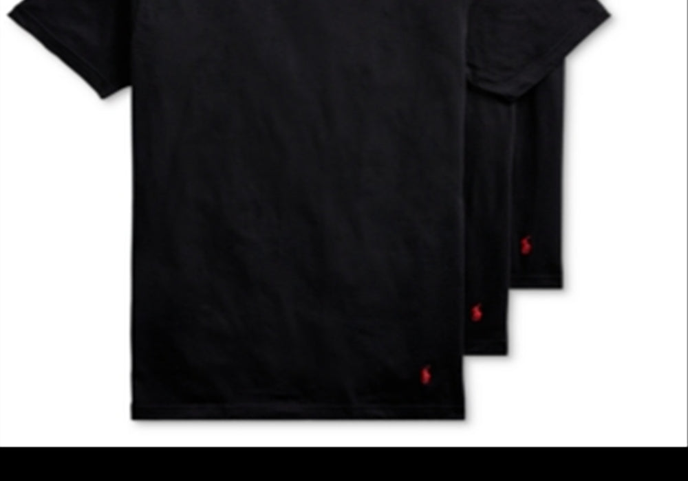 Polo Ralph Lauren - Pacote com 3 camisetas de gola redonda, pretas, tamanho G