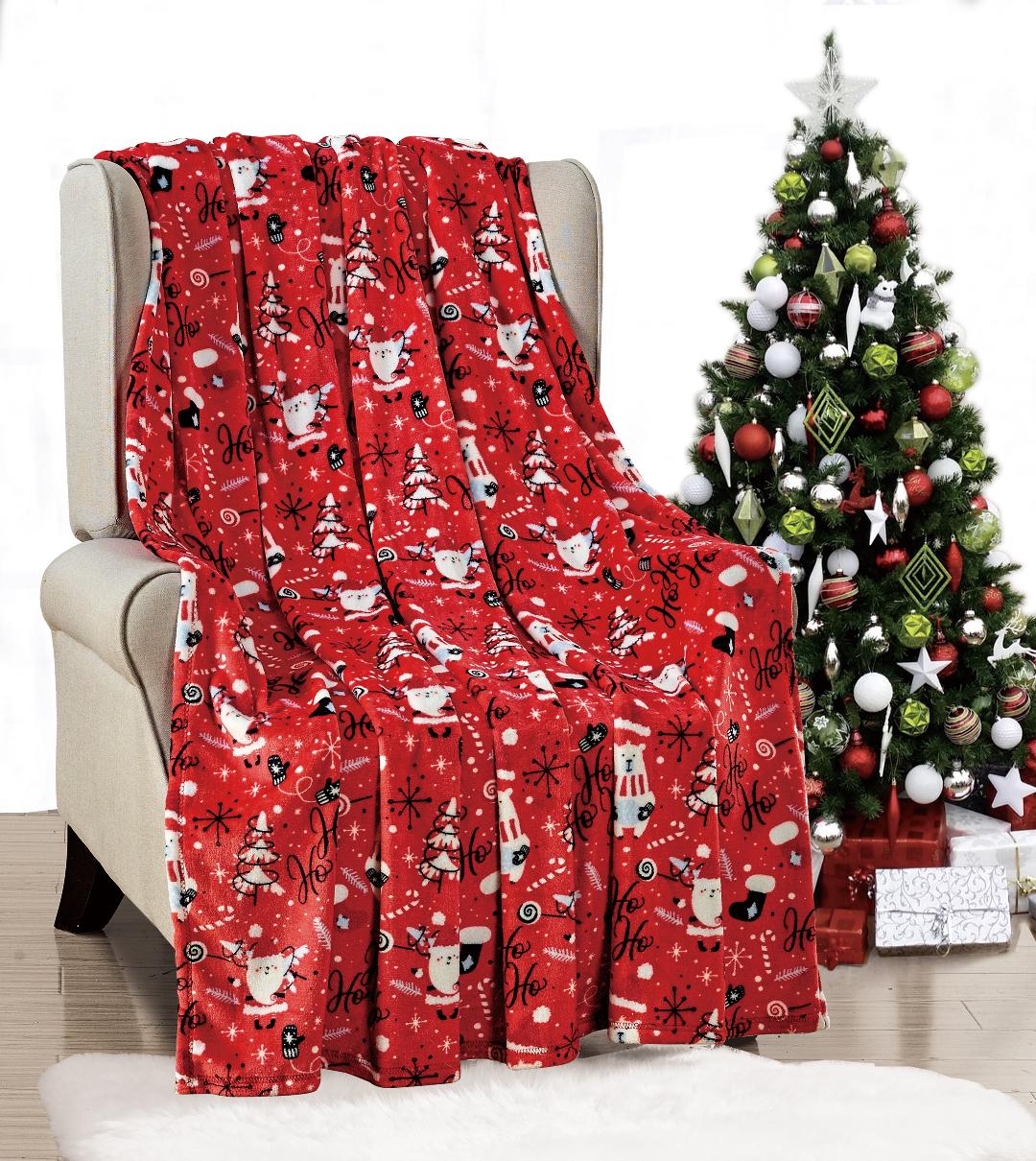 Christmas Blanket Cozy Festive Holiday Throw Blanket 50" x 60"