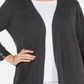 Karen Scott Cardigan Feminino Frente Aberta Cinza Carvão Tamanho Pequeno G