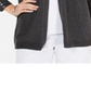 Karen Scott Cardigan Feminino Frente Aberta Cinza Carvão Tamanho Pequeno G