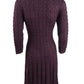 Vestido feminino Jessica Howard manga 3/4 comprimento joelho roxo tamanho pequeno pequeno