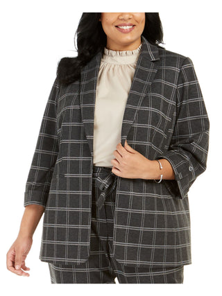 Calvin Klein Blazer Xadrez Feminino Cinza Tamanho 16W