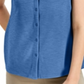 Blusa feminina Alfani com botões e gola alta, azul, tamanho XX-G