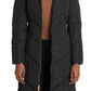 Cole Haan Anoraques e Parkas Femininos com Capuz e Plumas, Preto, Tamanho XL