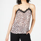 Bar III Feminino Leopardo Animal Print Alcinhas Espaguete Decote Coração Regata de Noite Marrom Tamanho Grande