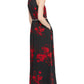 Vestido feminino com estampa floral e detalhes florais da SL Fashions, vermelho, tamanho 12