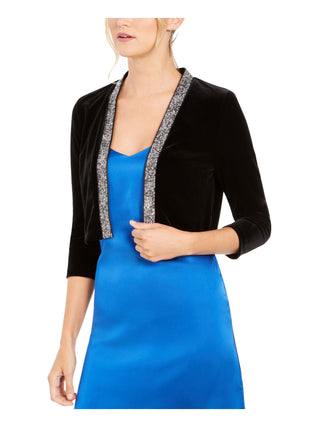 Calvin Klein Cardigan Feminino Manga Longa Aberto Preto Tamanho P