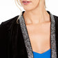 Calvin Klein Cardigan Feminino Manga Longa Aberto Preto Tamanho P