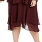 Vestido e jaqueta femininos enfeitados Sl Fashions, cor vinho, tamanho 16W