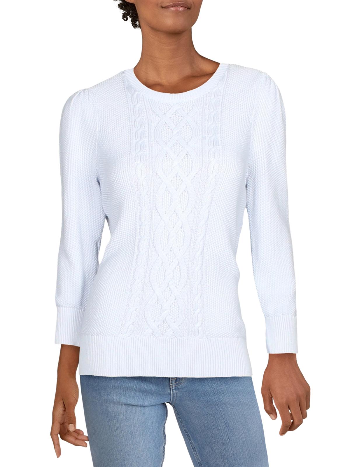 Suéter Ralph Lauren Feminino Tishari Bishop Mangas V Gola Redonda Azul Tamanho Grande