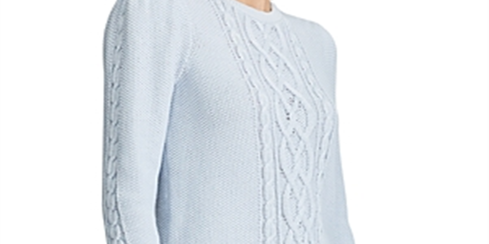 Suéter Ralph Lauren Feminino Tishari Bishop Mangas V Gola Redonda Azul Tamanho Grande